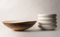 Load image into Gallery viewer, Mango Wood & White Enamel Bowl
