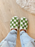 Load image into Gallery viewer, Green Check Slippers
